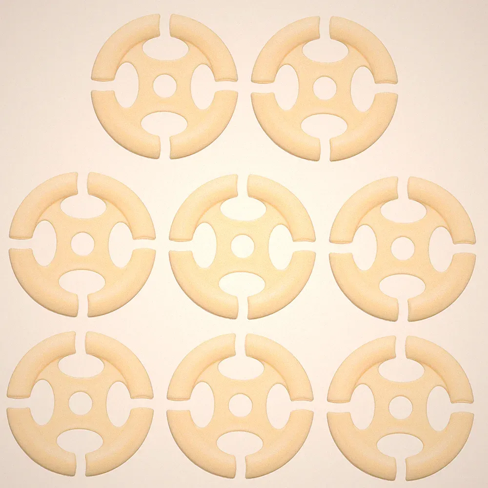 8Pcs Recliner Cover Non-Slip Buckle, 74 x 74mm Cushion Buckle, Round, Beige